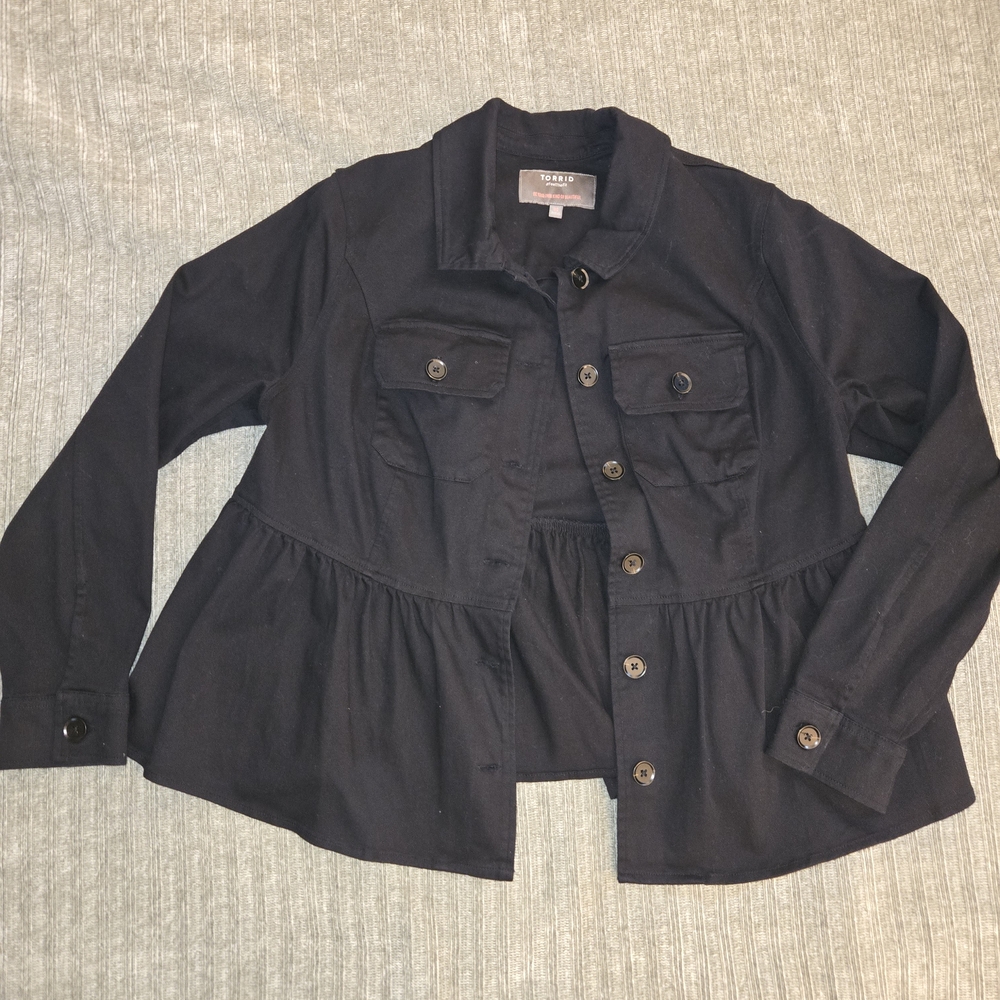 TORRID Black Button-Up Jacket